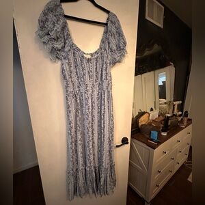 Loveshackfancy Light Blue Floral Maxi